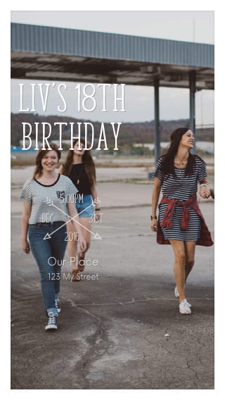 Text Message Invite Designs for Girls 18th Birthday Party