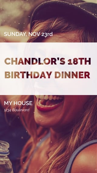 Text Message Invite Designs for Laughing Girl 18th Birthday Party