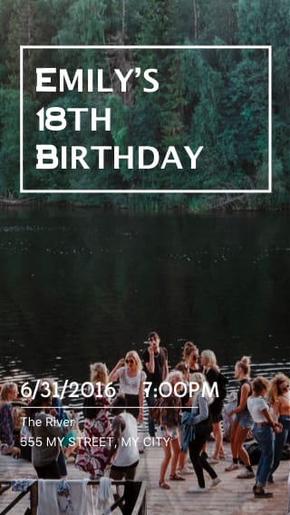 Text Message Invite Designs for Outdoor 18th Birthday Party