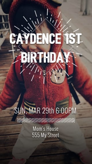 Text Message Invite Designs for Outdoor 1st Birthday Party