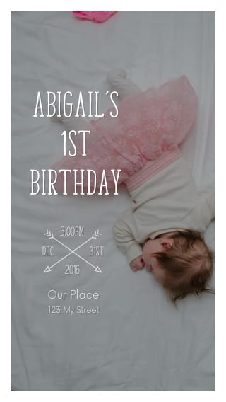 Text Message Invite Designs for Sleeping 1st Birthday Party
