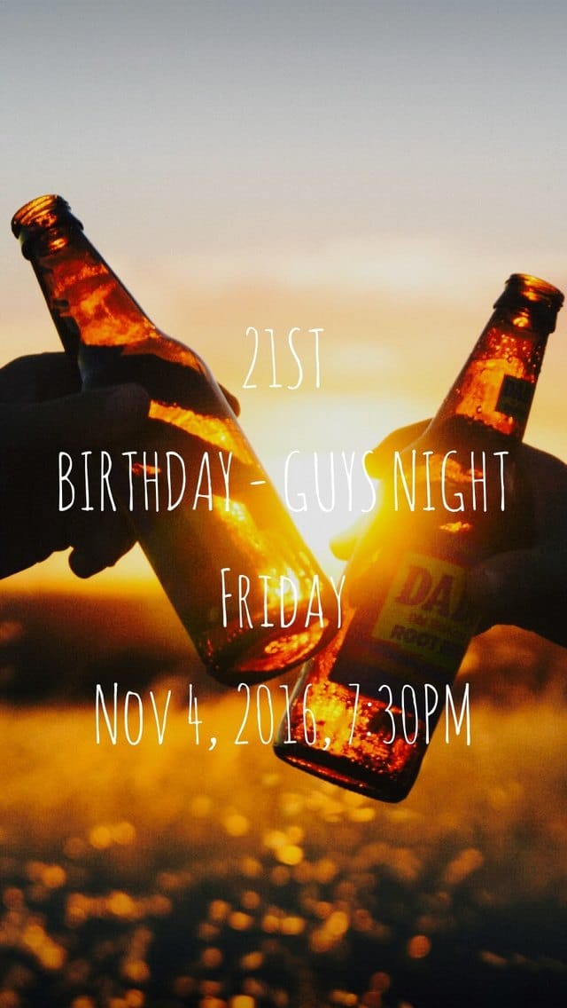 Text Message Invite Designs for First Beer 21 Birthday Party