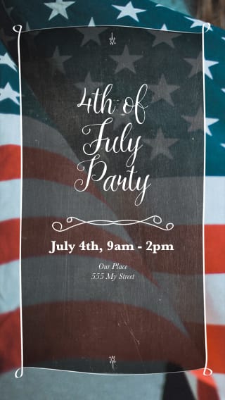 Text Message Invite Designs for 4th of July Party American Flag