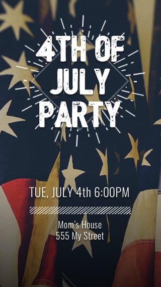 Text Message Invite Designs for 4th of July Party