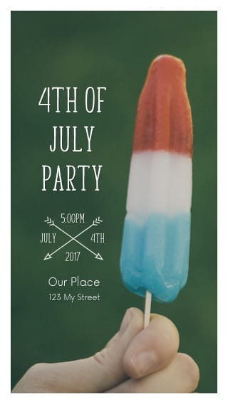 Text Message Invite Designs for 4th of July Party Popsicle