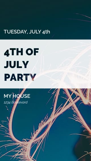 Text Message Invite Designs for 4th of July Party Sparkler
