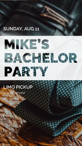 Text Message Invite Designs for Tie Bachelor Party