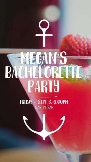 Text Message Invite Designs for Cocktail Bachelorette Party