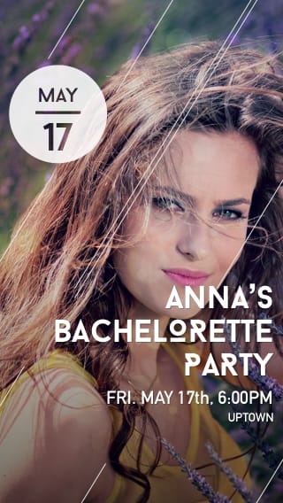 Text Message Invite Designs for Glamour Shot Bachelorette Party
