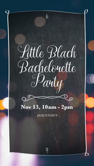 Text Message Invite Designs for Little Black Dress Bachelorette Party