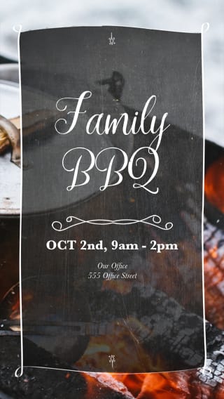 Text Message Invite Designs for Charcoal Barbecue