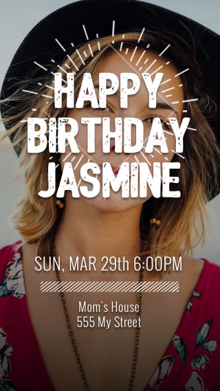 Text Message Invite Designs for 20s Woman Birthday Party