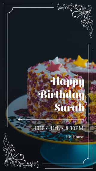 Text Message Invite Designs for Birthday Cake Birthday Party