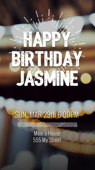 Text Message Invite Designs for Evening Birthday Party