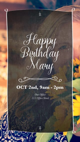 Text Message Invite Designs for Woman Flowers Birthday Party
