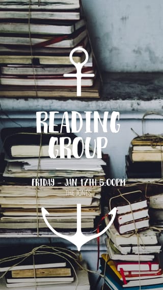 Text Message Invite Designs for Reading Group Monthly Meeting