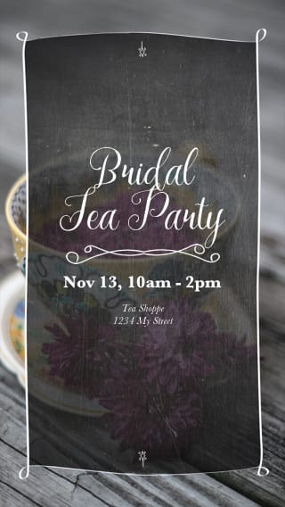 Text Message Invite Designs for Bridal Tea Party