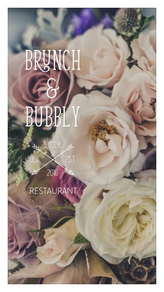 Text Message Invite Designs for Brunch and Bubbley Event