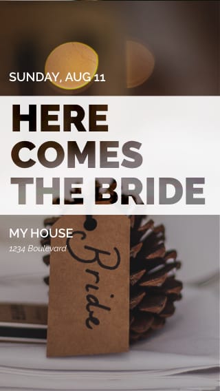 Text Message Invite Designs for Here Comes The Bride