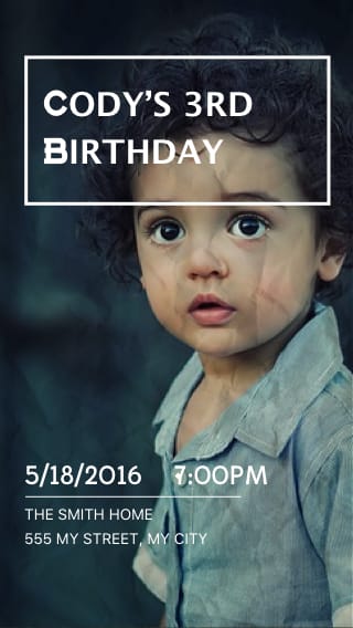 Text Message Invite Designs for Boy Child's Birthday Party