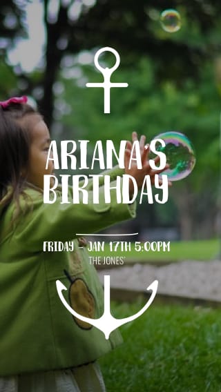 Text Message Invite Designs for Bubbles Child's Birthday Party