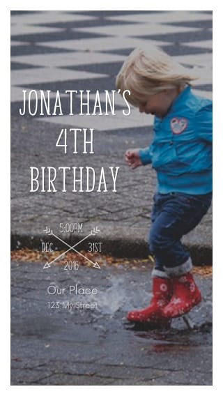 Text Message Invite Designs for Outdoor Child's Birthday Party