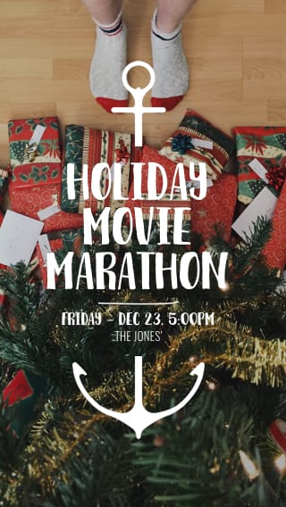 Text Message Invite Designs for Holiday Movie Marathon