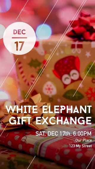 Text Message Invite Designs for White Elephant Gift Exchange