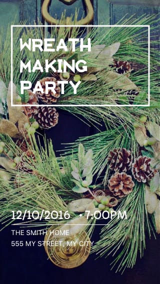 Text Message Invite Designs for Wreath Making Party