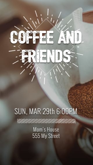 Text Message Invite Designs for Coffee and Friends