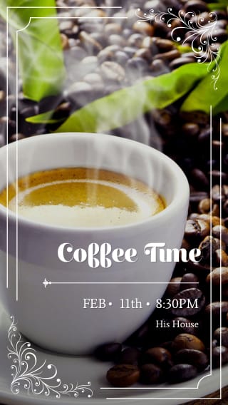Text Message Invite Designs for Coffee Time