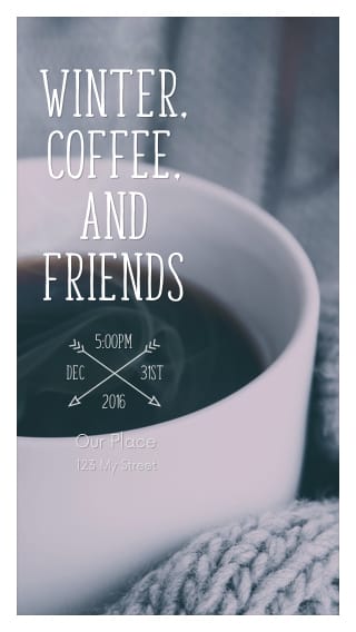 Text Message Invite Designs for Winter Coffee With Friends