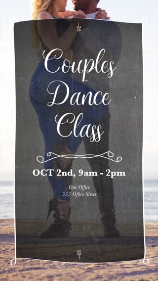 Text Message Invite Designs for Couples Dance Class
