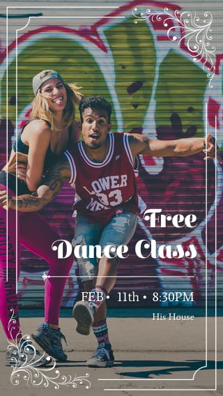 Text Message Invite Designs for Free Dance Class