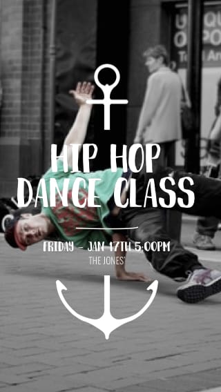 Text Message Invite Designs for Hip Hop Dance Class