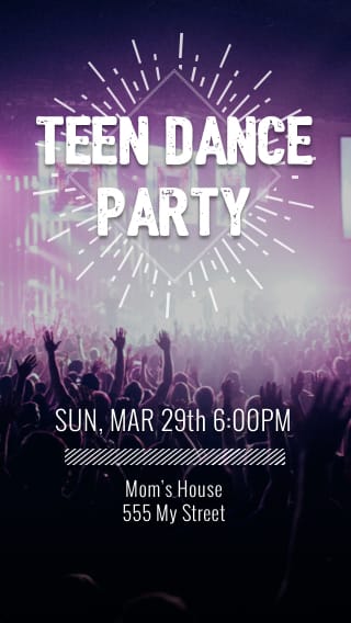 Text Message Invite Designs for Teen Dance Party