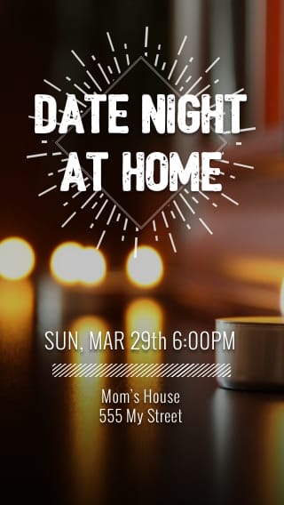 Text Message Invite Designs for Date Night At Home