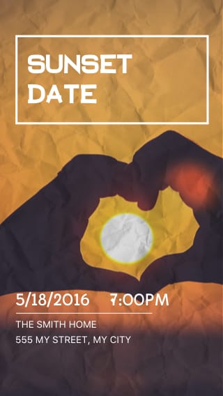Text Message Invite Designs for Sunset Date Night