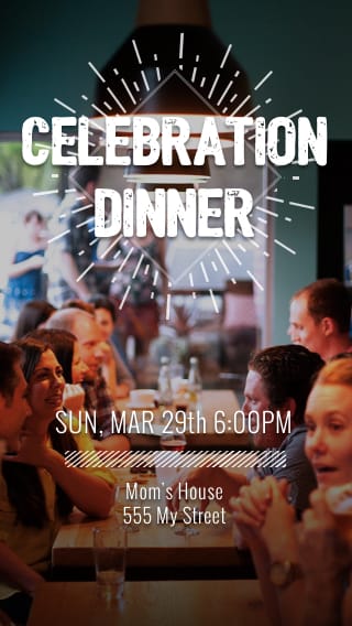 Text Message Invite Designs for Celebration Dinner