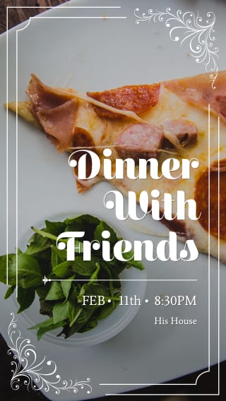 Text Message Invite Designs for Dinner with Friends