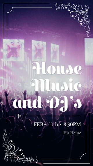 Text Message Invite Designs for House Music and DJs
