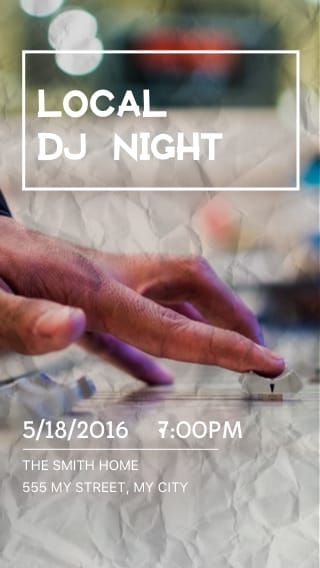 Text Message Invite Designs for Local DJ Night