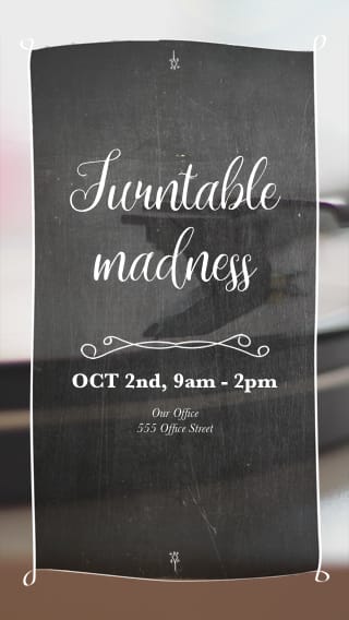 Text Message Invite Designs for Turntable Madness
