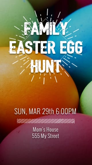 Text Message Invite Designs for Family Easter Egg Hunt