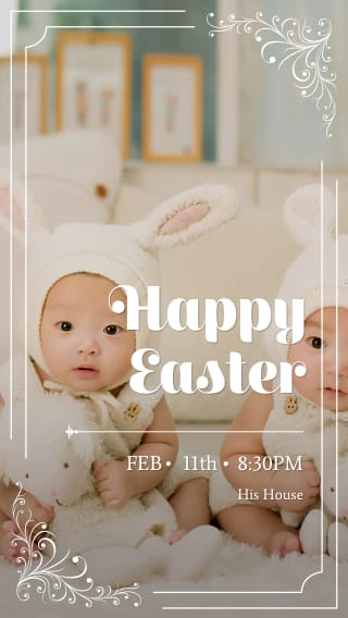 Text Message Invite Designs for Happy Easter Baby