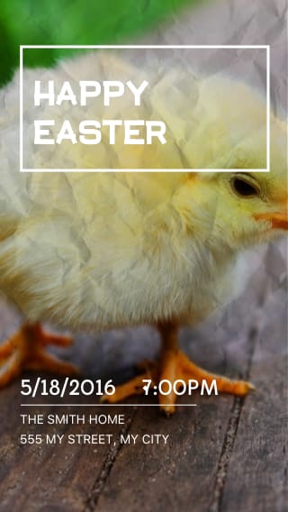 Text Message Invite Designs for Happy Easter Chick