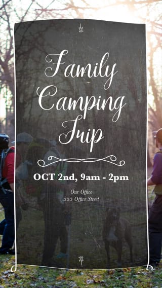 Text Message Invite Designs for Family Camping Trip