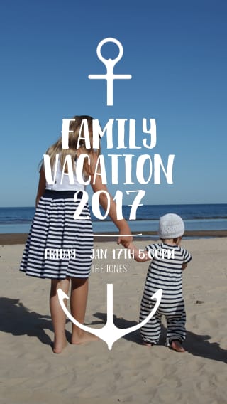 Text Message Invite Designs for Family Vacation 2017