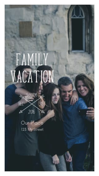 Text Message Invite Designs for Familty Vacation