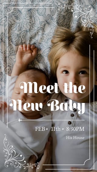 Text Message Invite Designs for Meet the New Baby